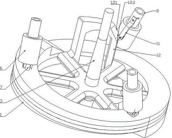 Runner rotating in radial direction due to end face stress and pressure power machine of runner