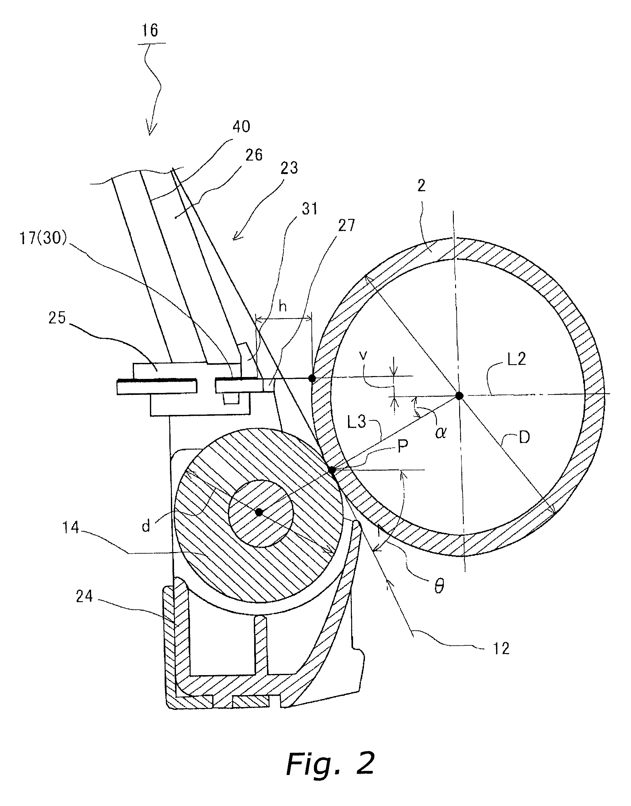 Image forming device having a conductive member with separation needles