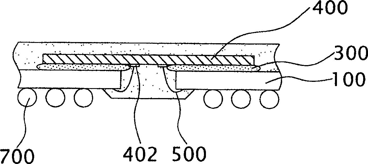 Chip packaging structure and method of producing the same