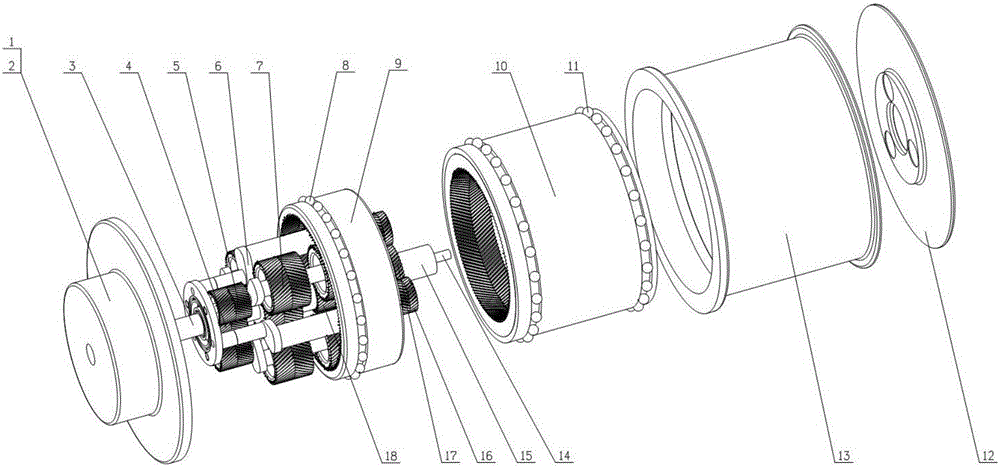 Coaxial contrarotating speed reducer