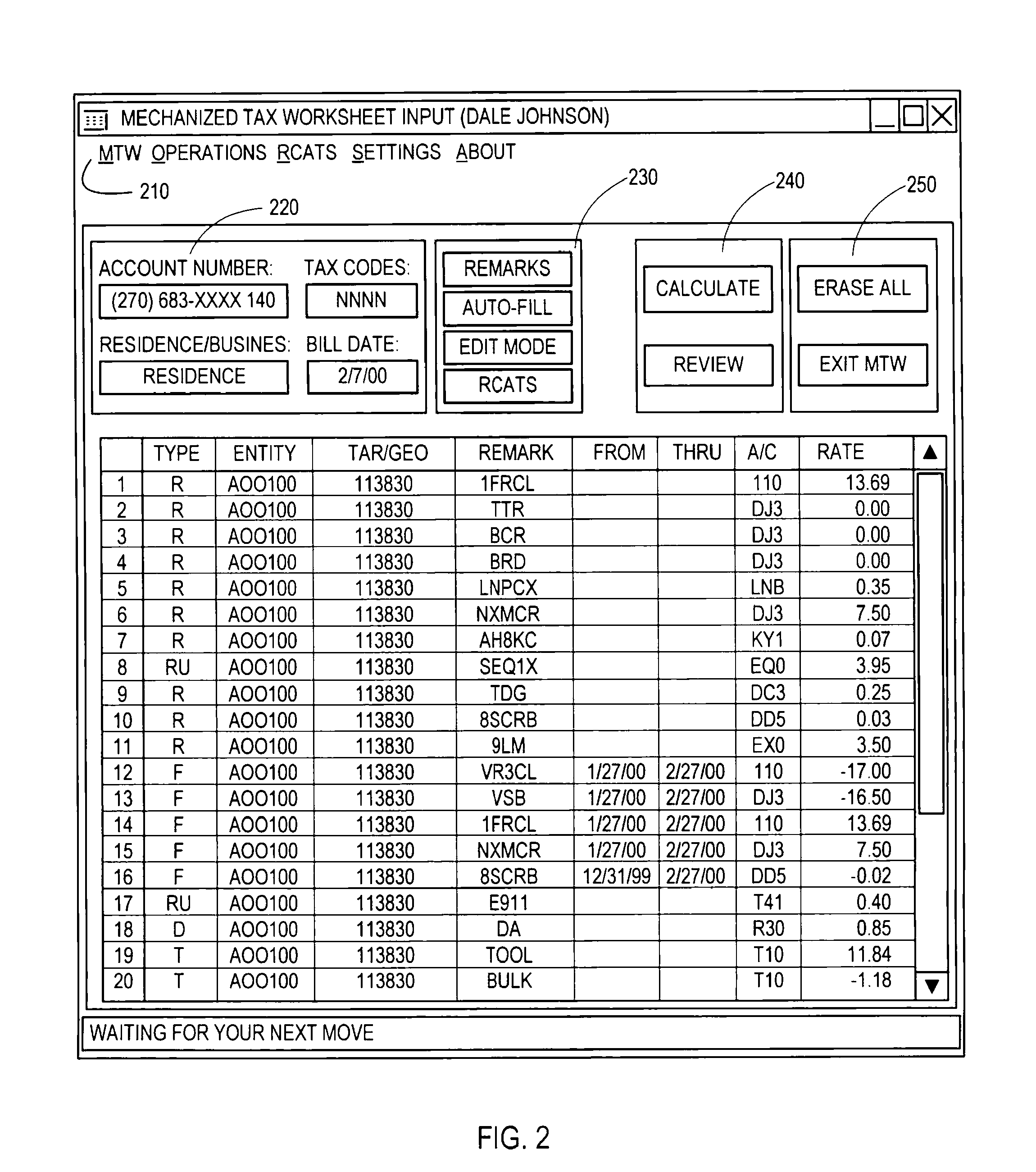 Mechanized tax worksheet