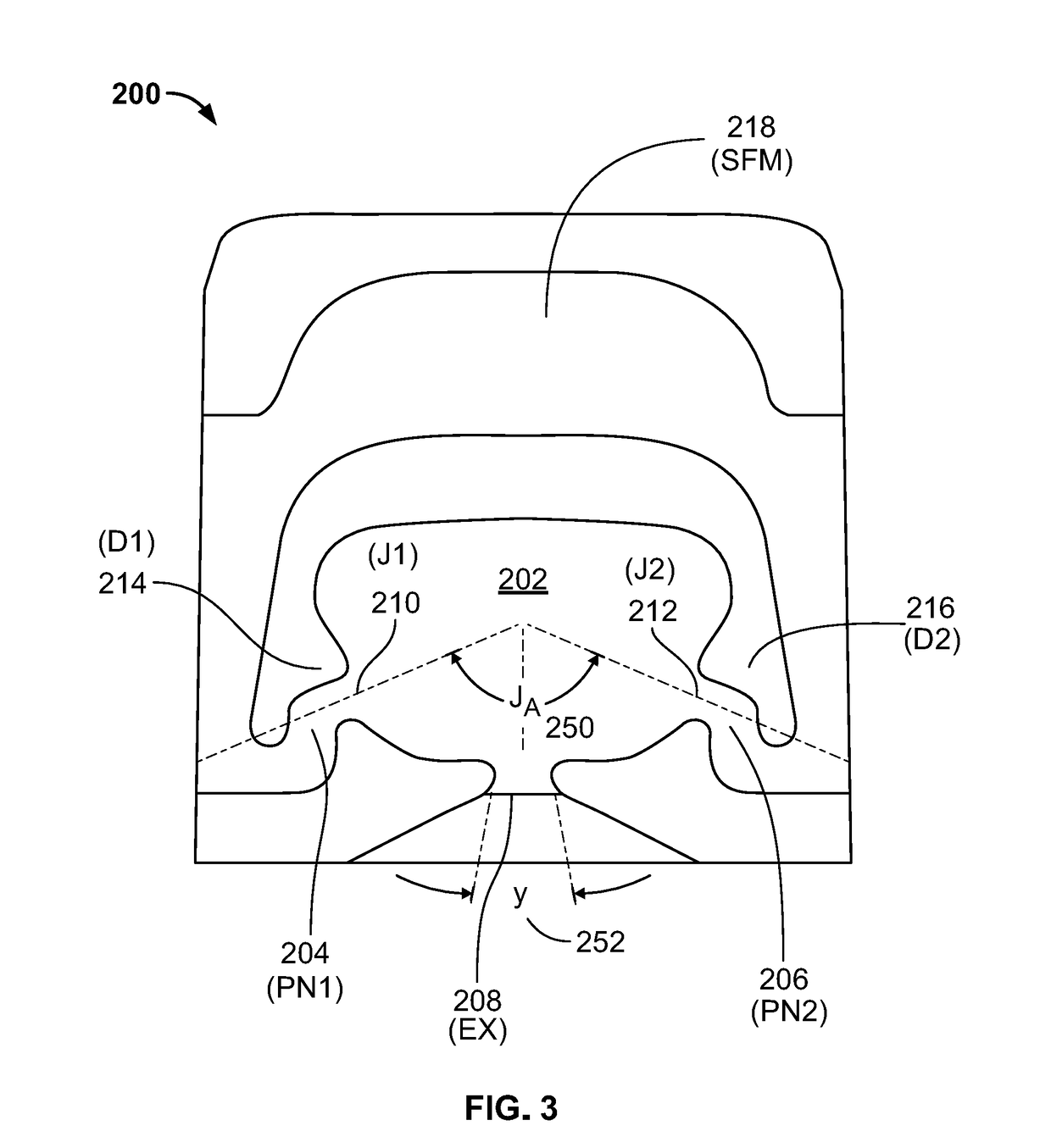 Compact low flow rate fluidic nozzle for spraying and cleaning applications having a reverse mushroom insert geometry