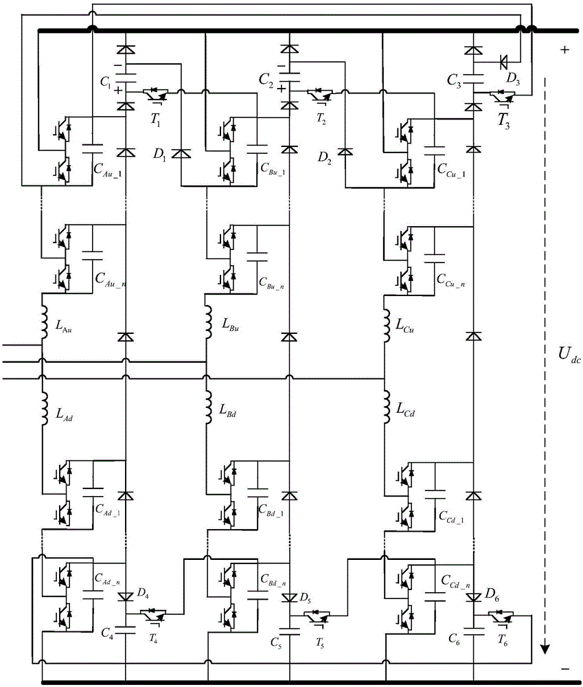 Three-phase symmetric topology for self-balance of capacitor voltage of MMC (Modular Multilevel Converter) module