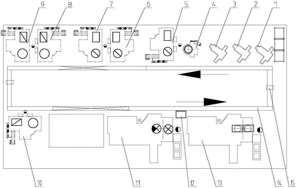 Transmission front shell and back shell mixed-flow production line and production method