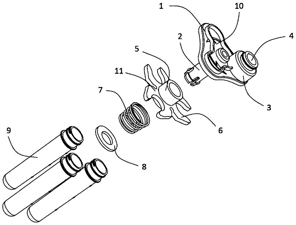 Test tube fixing and rotating device