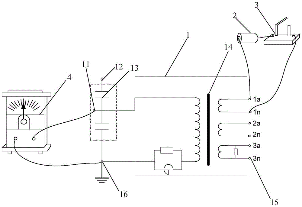 Method and device for measuring polarity of capacitor voltage transformer by using self-excitation method