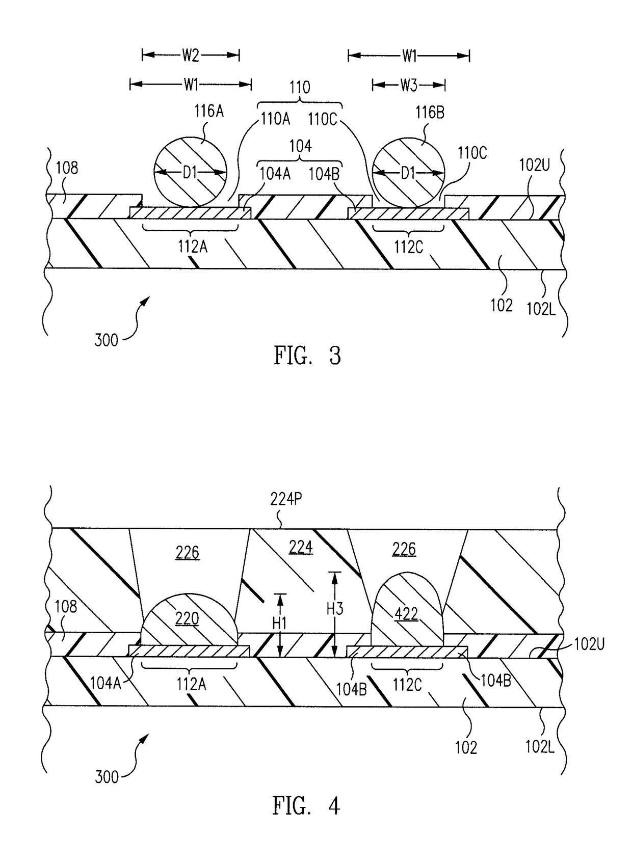 Stackable variable height via package and method