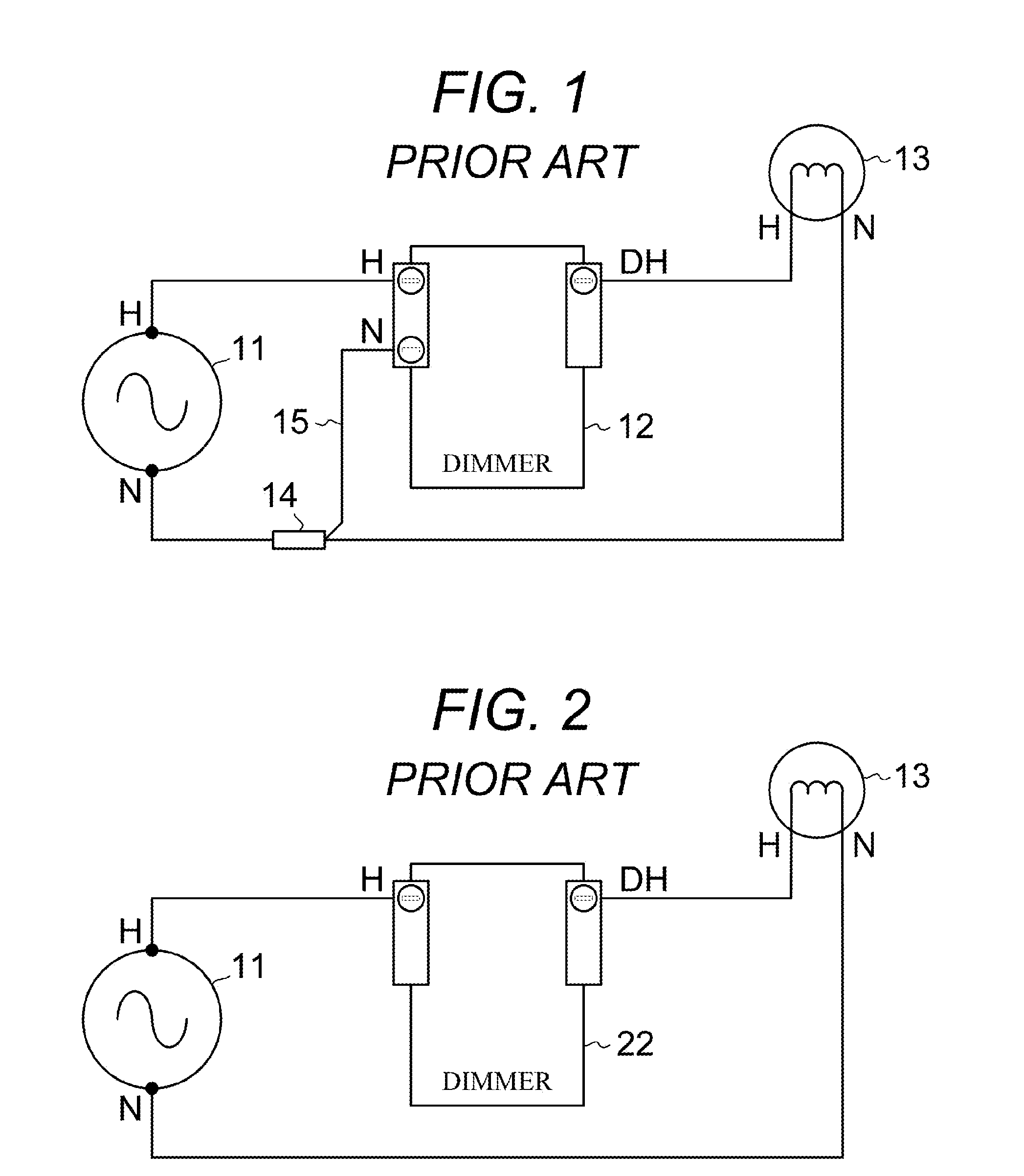 Dimmer Adaptable to Either Two or Three Active Wires