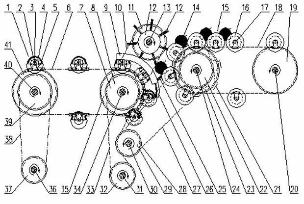 Consequent catching and overturning type fruit transition device