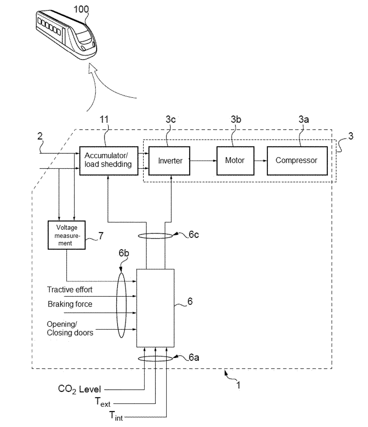 Air conditioning system for an electric transport vehicle