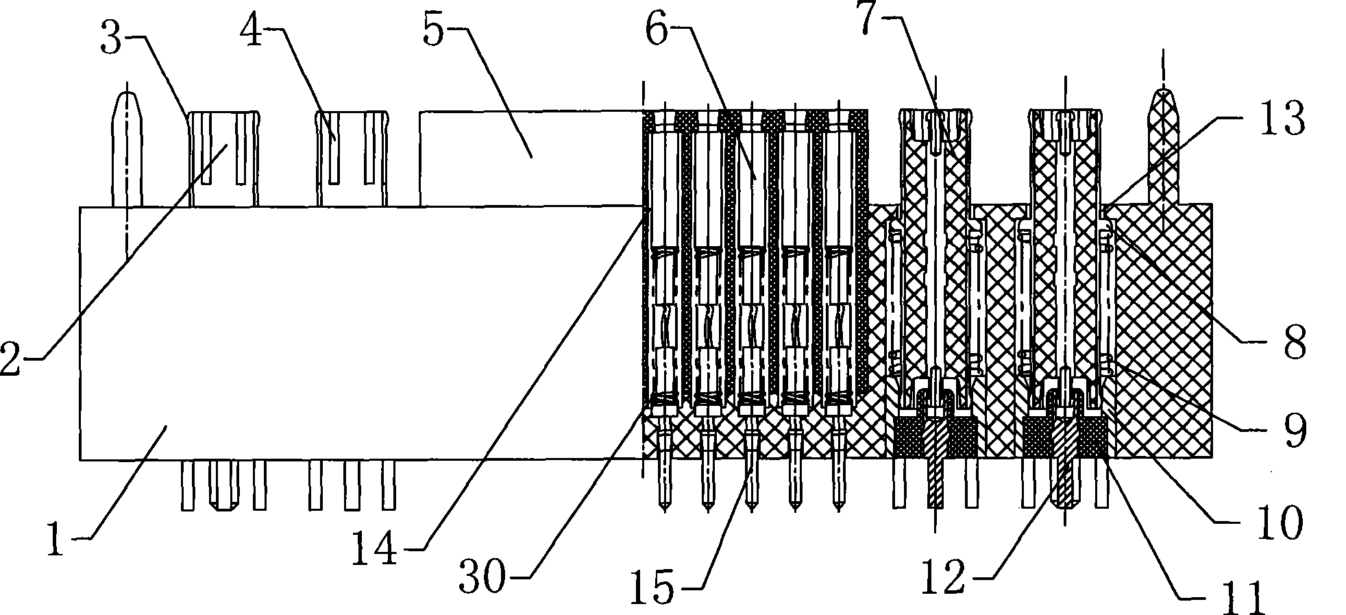 Signal connector, plug and contact member for printed board