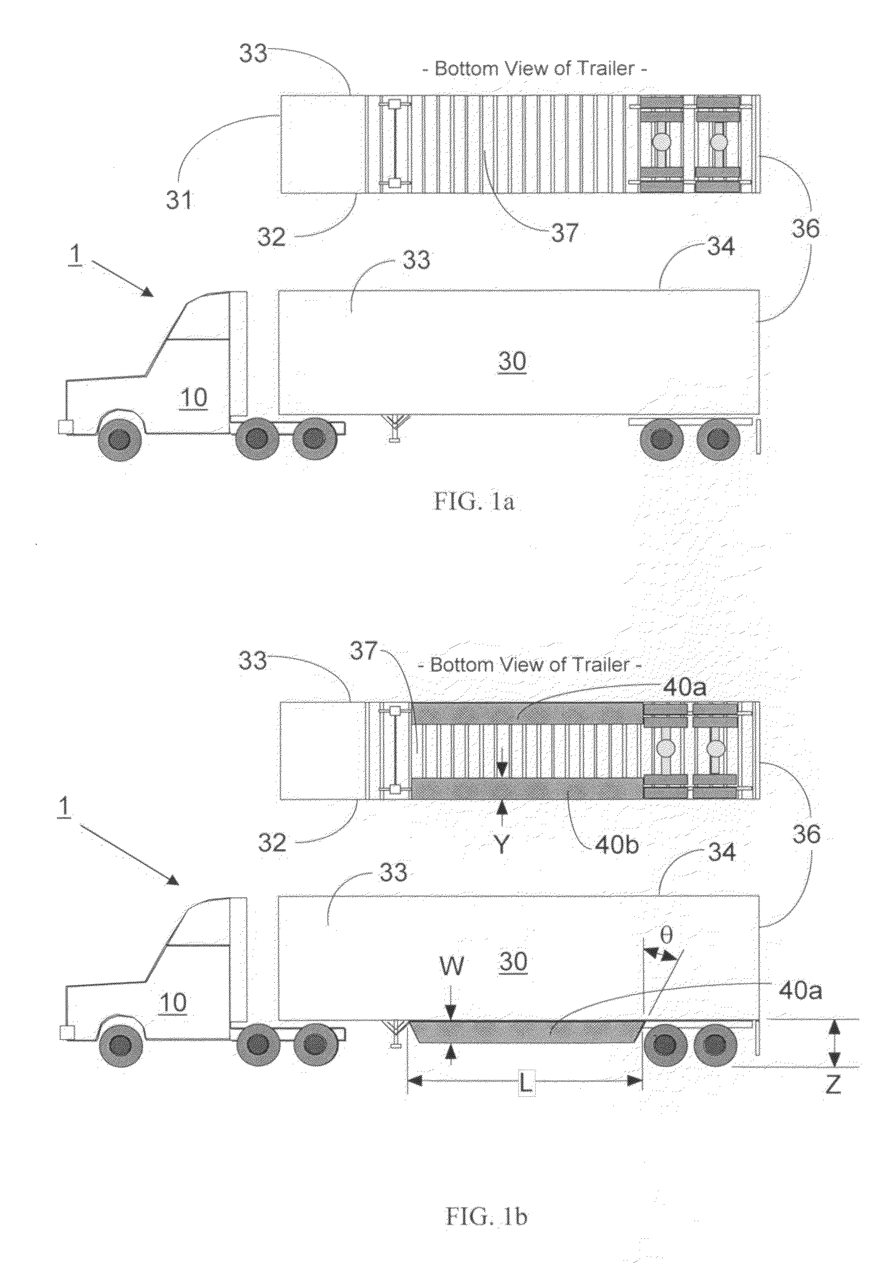 Mini skirt aerodynamic fairing device for reducing the aerodynamic drag of ground vehicles