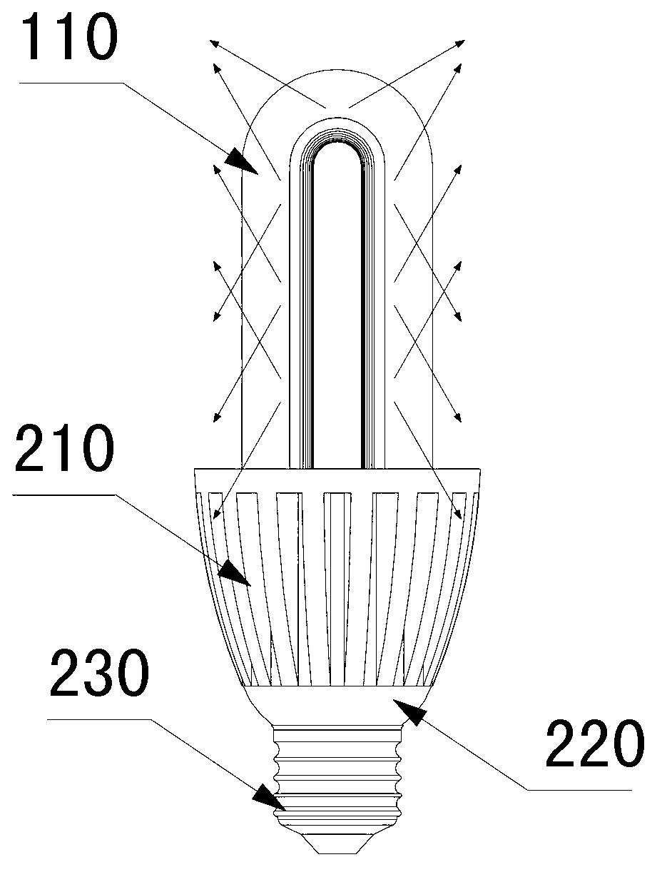 LED chip U-shaped pipe heat-dissipating energy-saving lamp