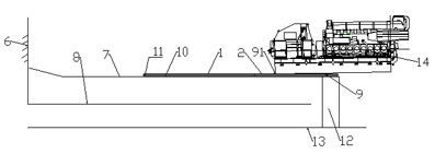 Cabin entry process for main diesel generating set of 50,000-ton semi-submerged ship