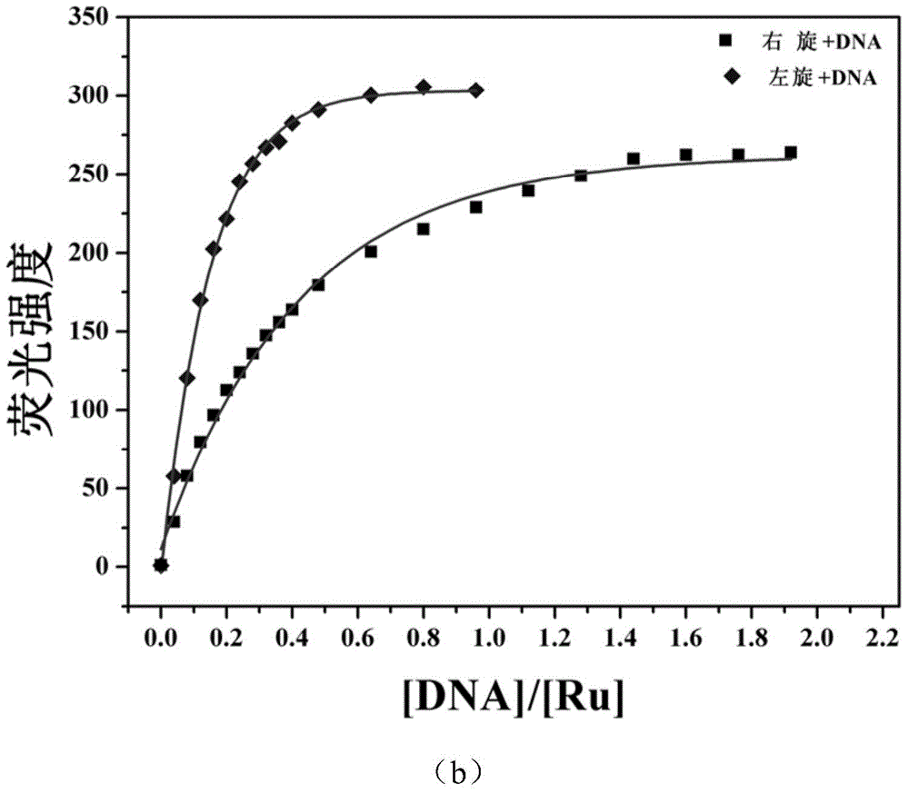 Polypyridine chiral ruthenium (II) complex and preparation method and application thereof