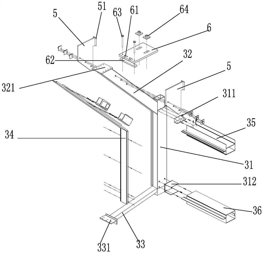 Interlayer concave combined unit curtain wall