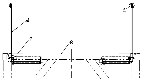 Guardrail device for top trail of tank container