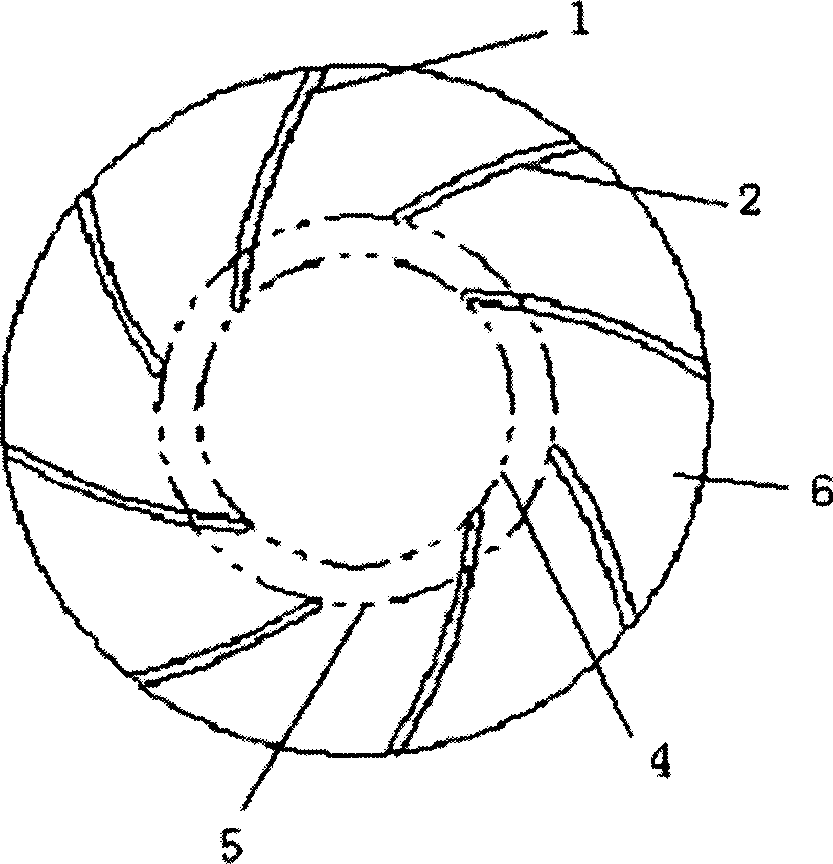 Impeller with staggered leaf on front edge