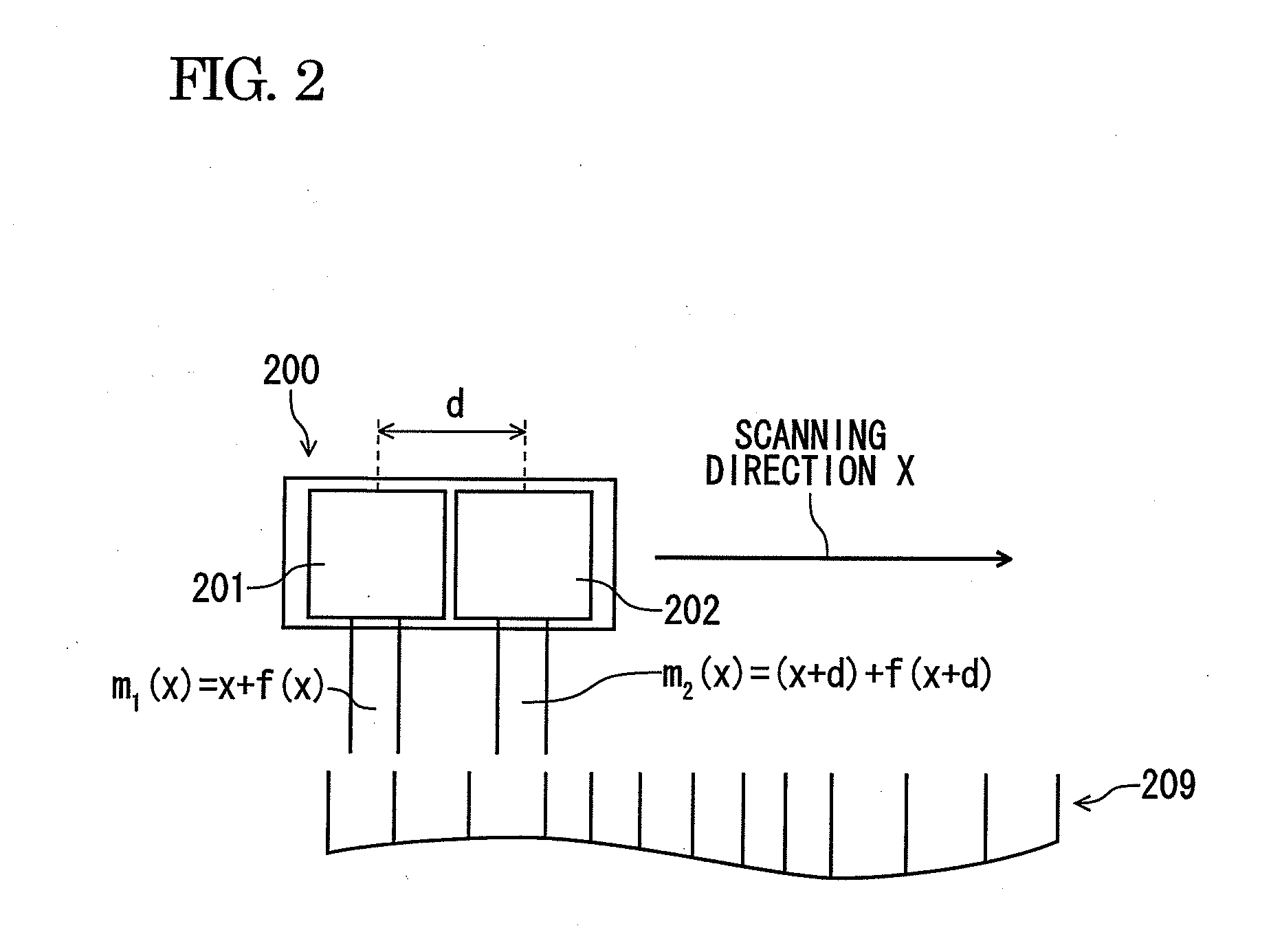 Displacement detecting device, scale calibrating method and scale calibrating program