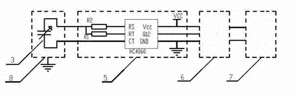 Capacitor-type drip liquid level monitoring and alarm device