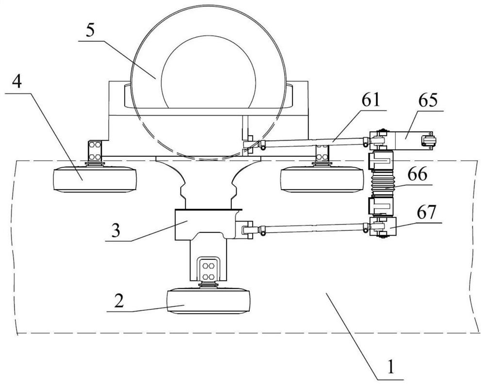 Straddle type monorail traction mechanism with auxiliary steering device and its bogie