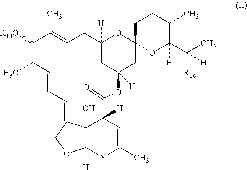 Compositions comprising macrocyclic lactone compounds and spirodioxepinoindoles