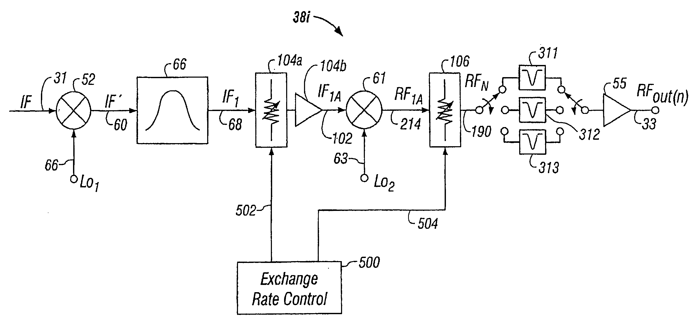 Varactor tunable RF filters having low distortion and high signal level capability