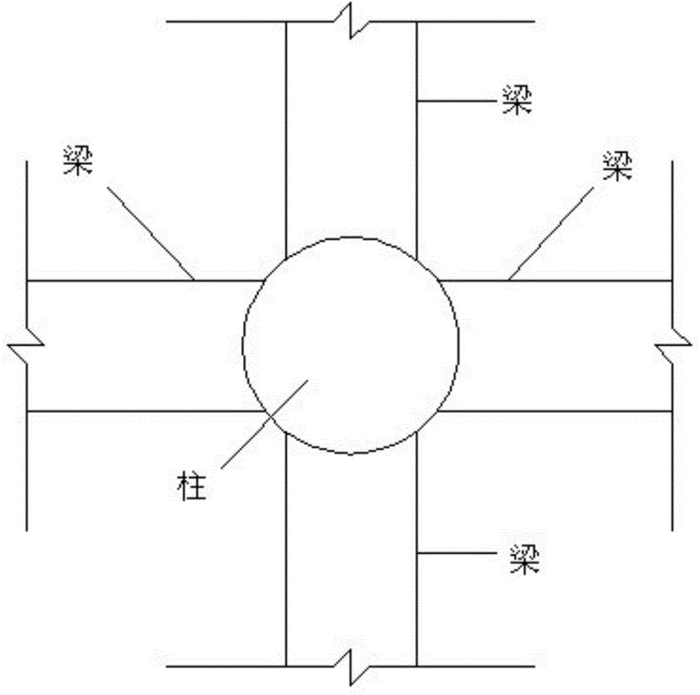 A reinforced concrete cylindrical node area steel wire mesh wrapped and external thin-walled circular steel pipe reinforcement structure and preparation method