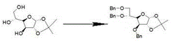 Method for preparing 3,5,6-tri-oxy-benzyl-1,2-isopropylidene-D-glucose