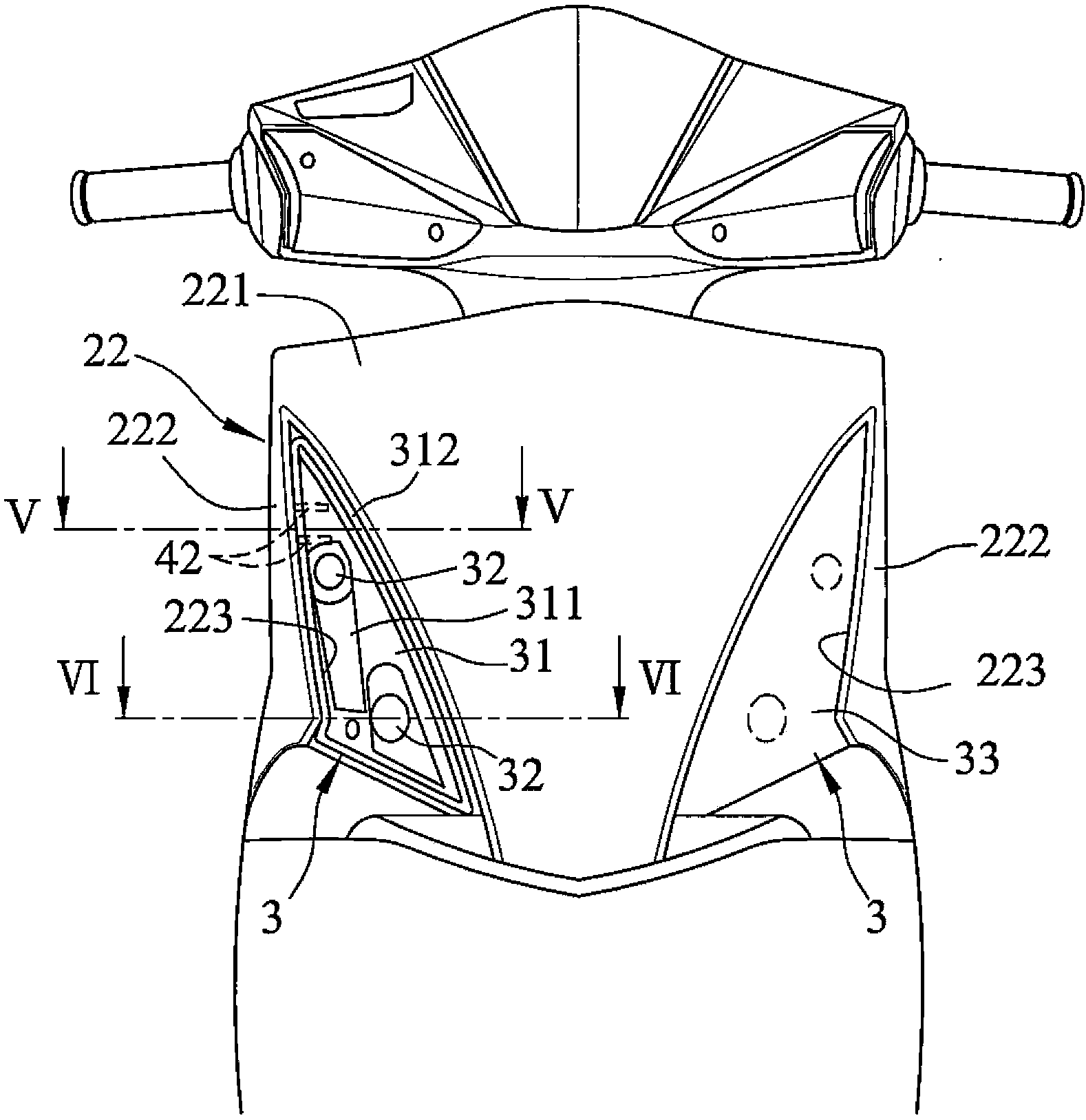 Motorcycle lamp device of motorcycle