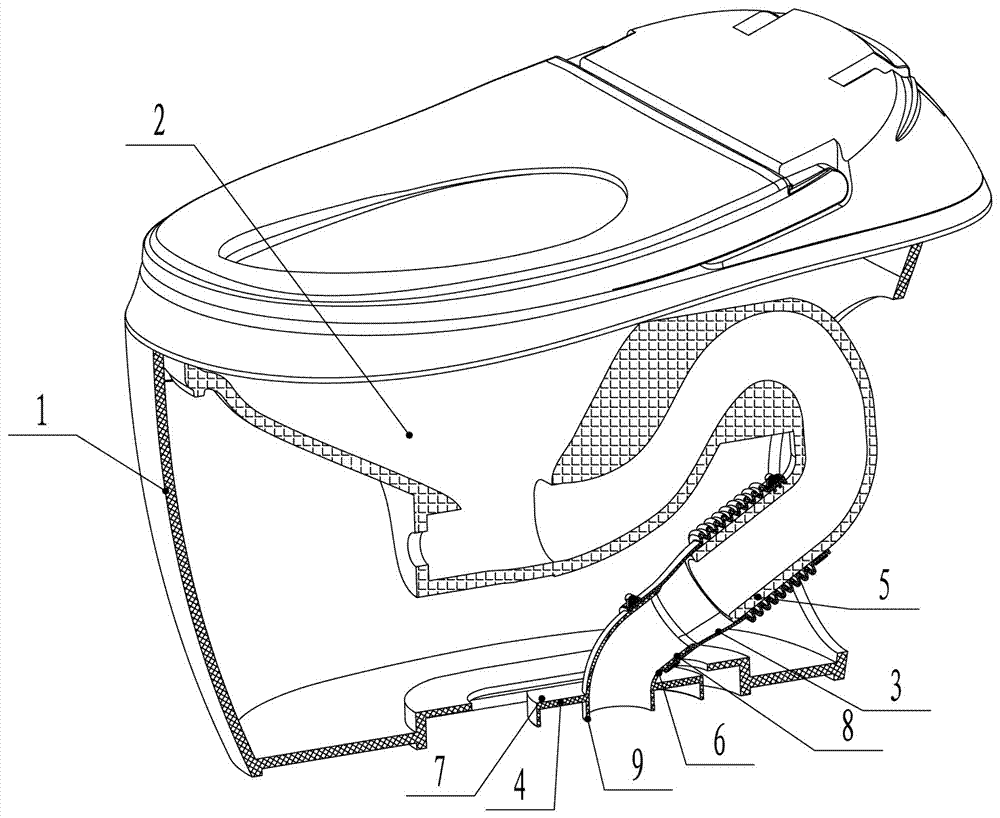 A toilet with adjustable installation pit distance