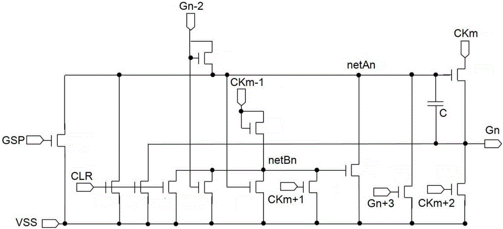 Grid drive circuit having forward and reverse scanning functions