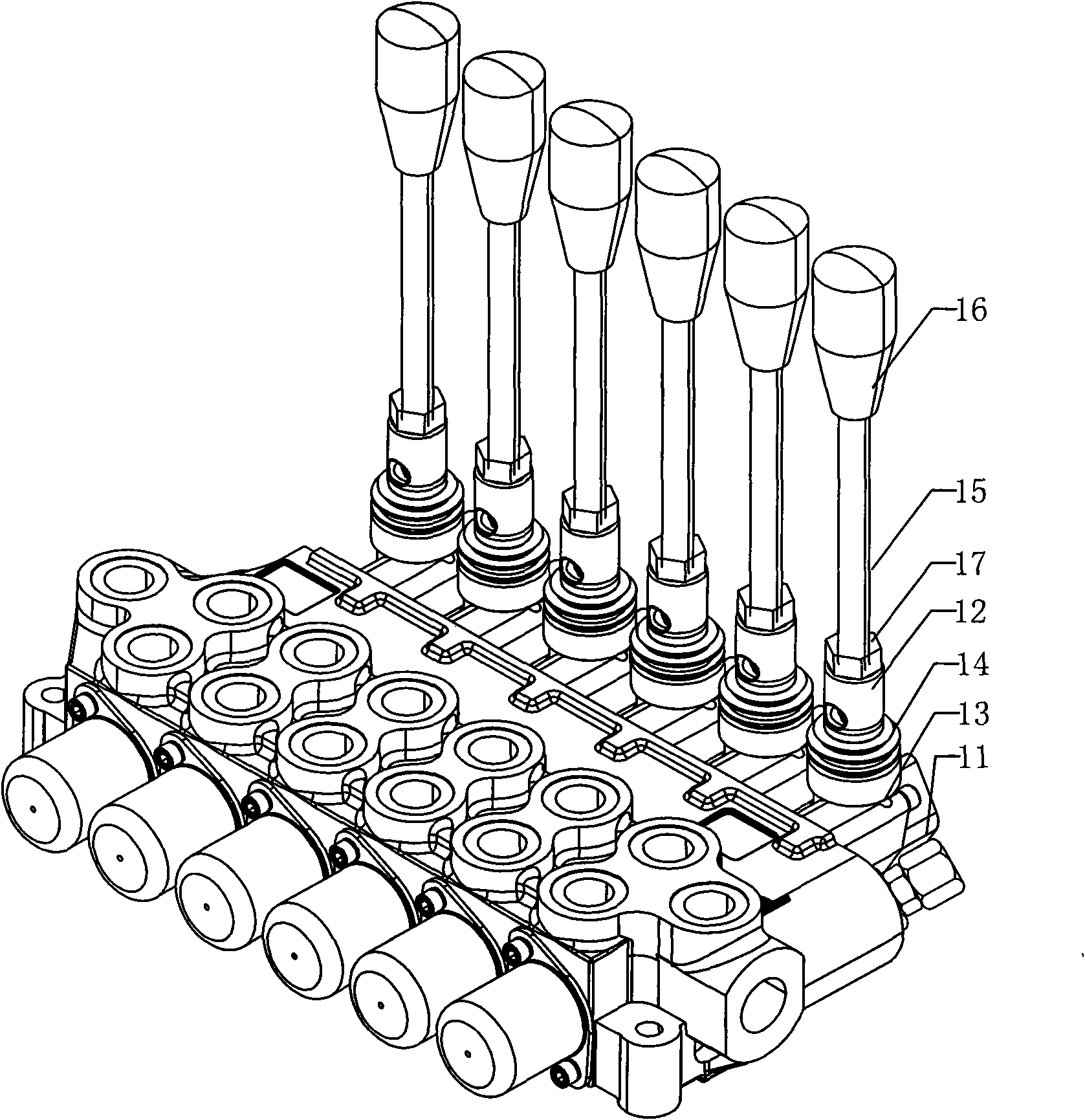 Integral type multichannel reversing valve