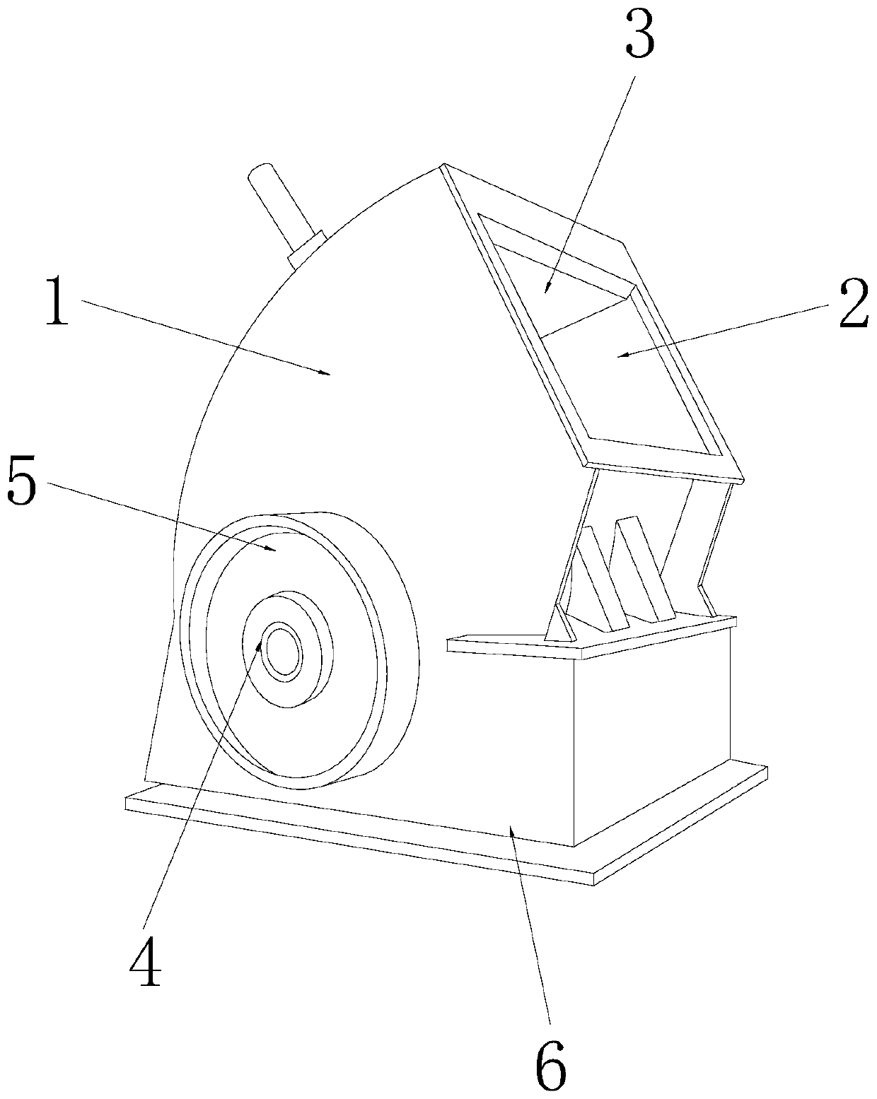 Gravel processing device for bridge engineering construction by changing parabola accelerated crushing