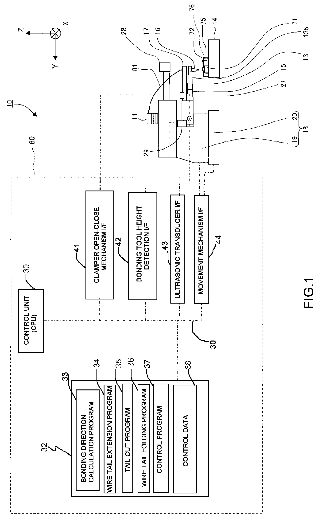 Wire bonding apparatus and bonding method