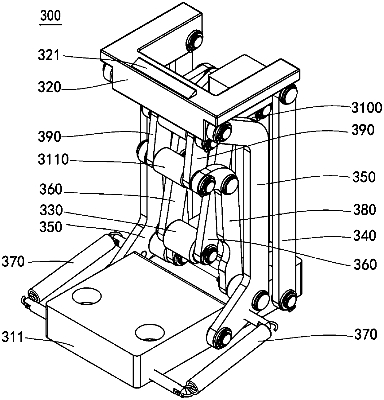 Sample target lifting mechanism, mass spectrometer sample changing device and mass spectrometer sample changing method