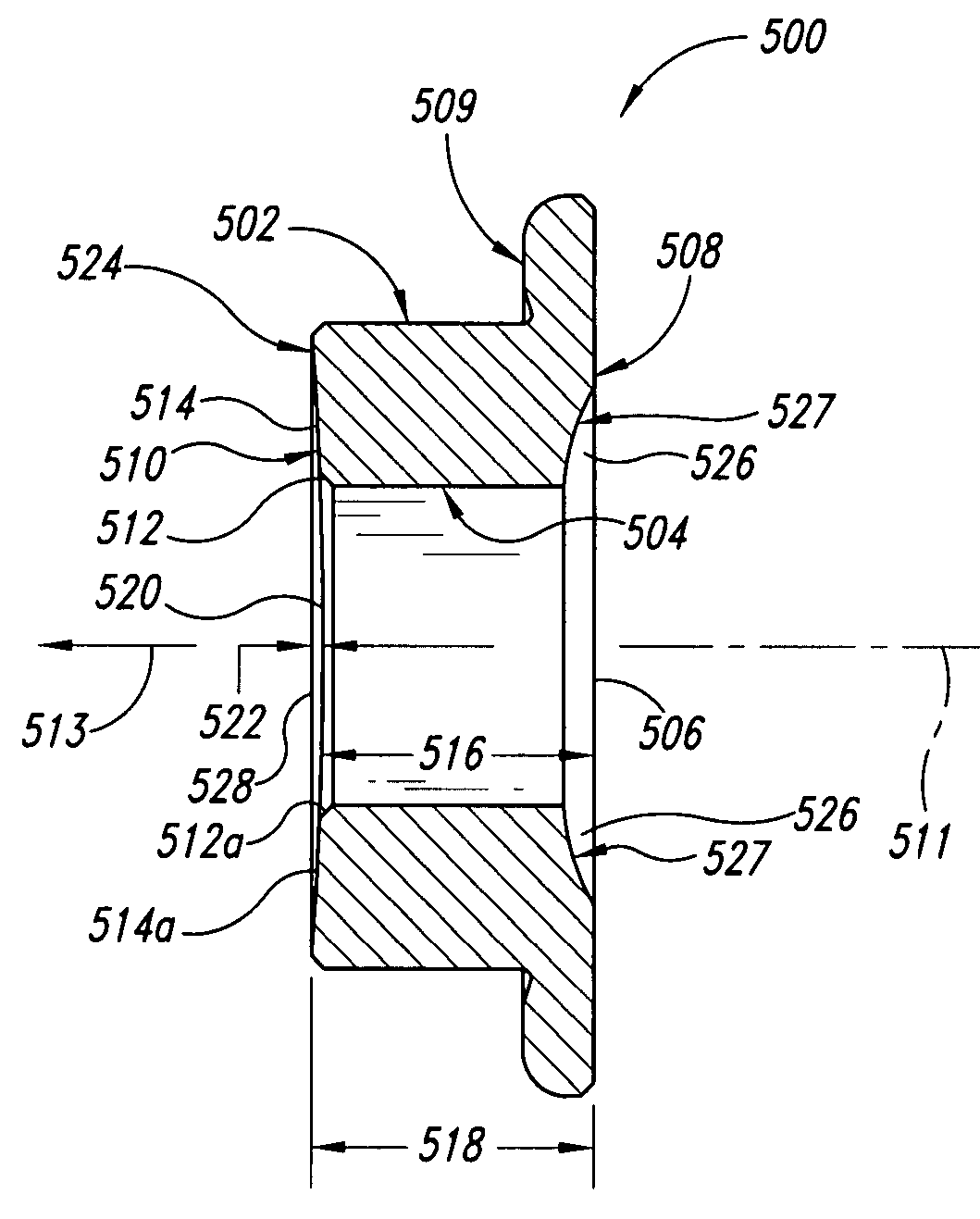 Wave relieving geometric features in structural members that are radially expandable into workpieces