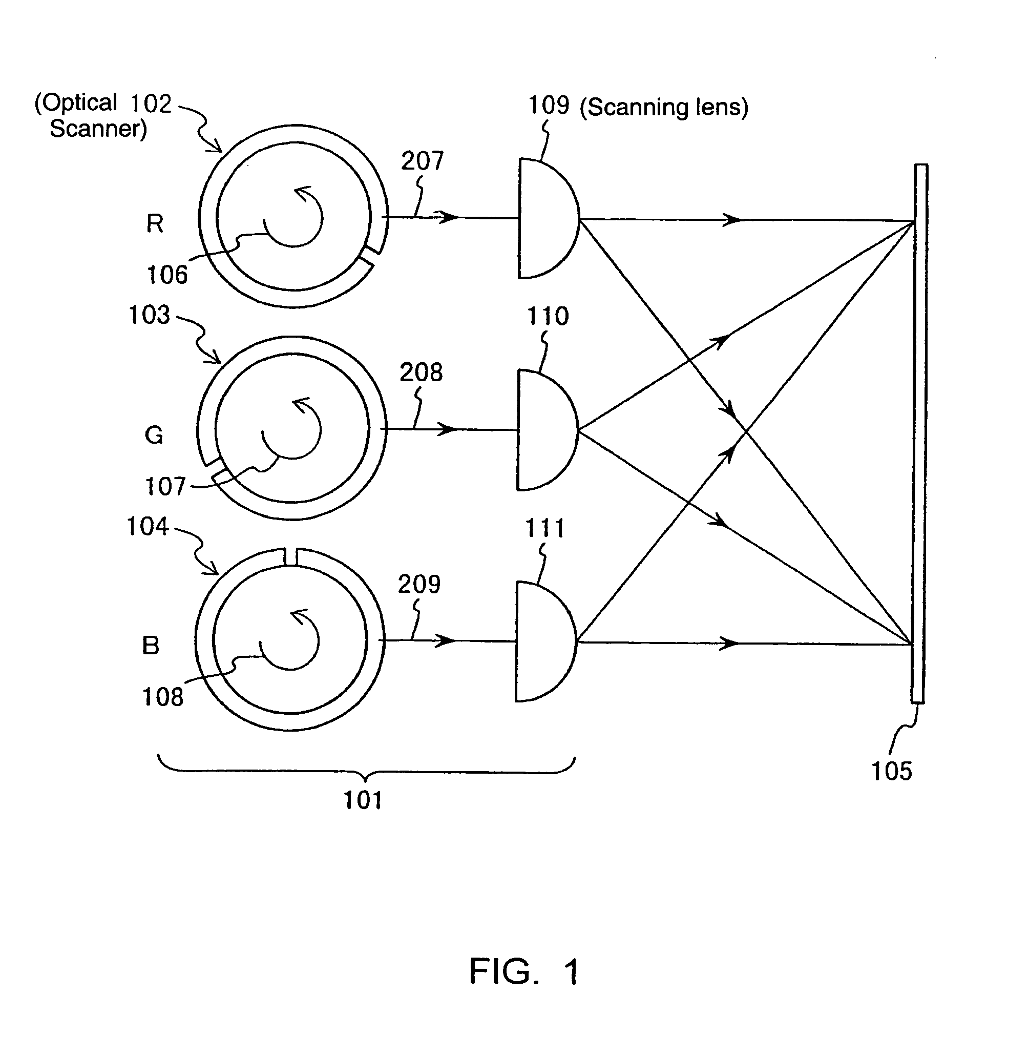 Illuminating device and projector using it and built-in display unit