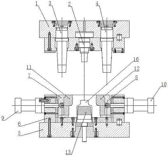 A molding die for rod-shaped insulator pillars for high-speed railways