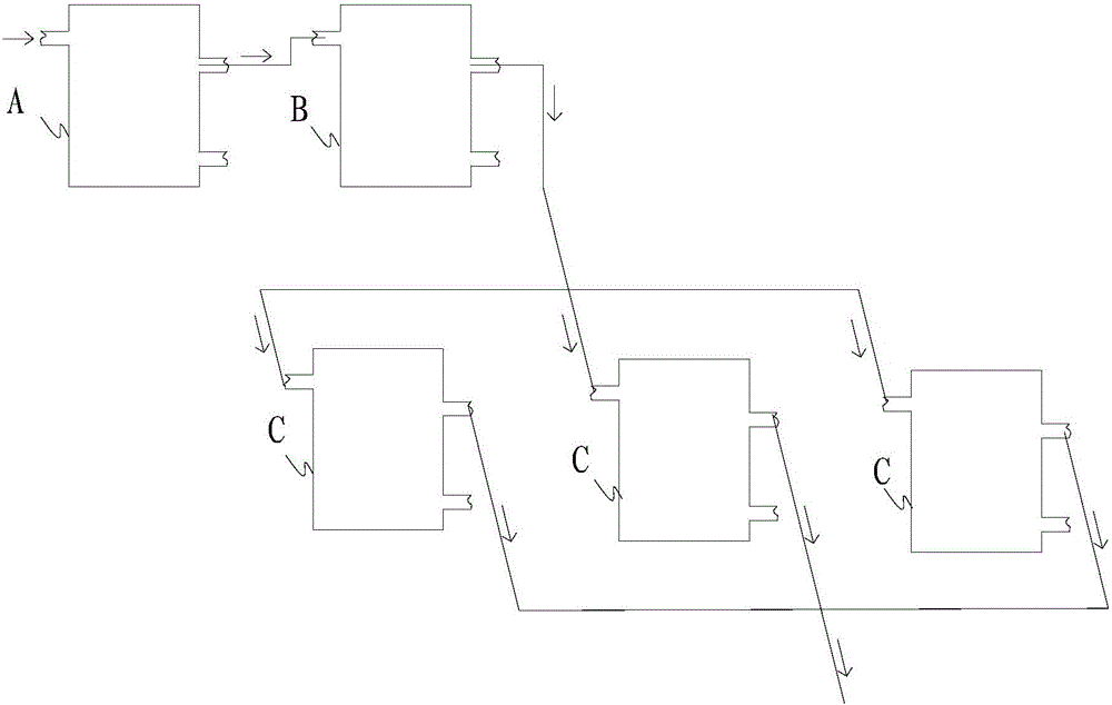 Bamboo fibrous filler-based integrated sewage treatment device and method