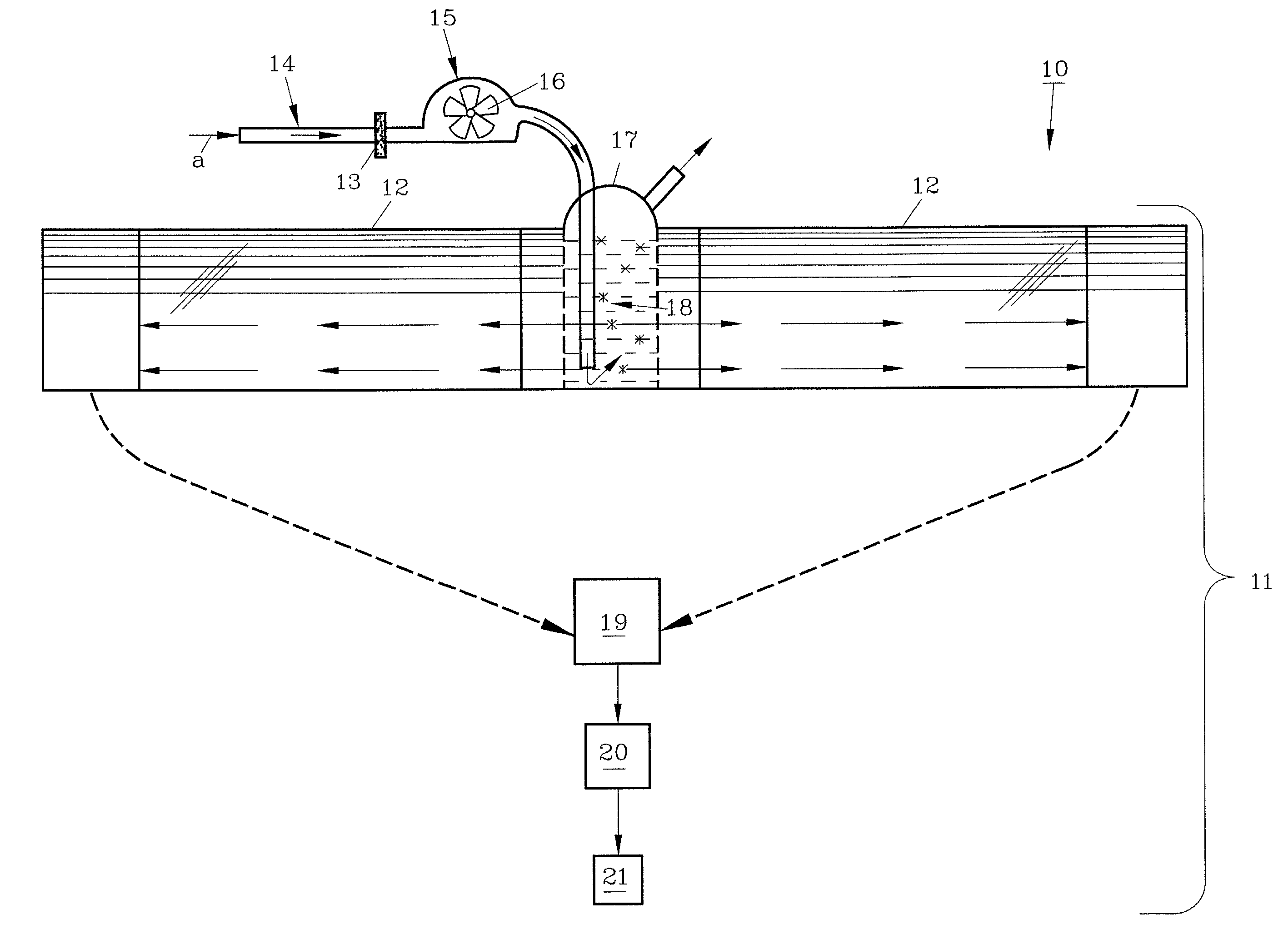 Detector for halogen toxicants and method