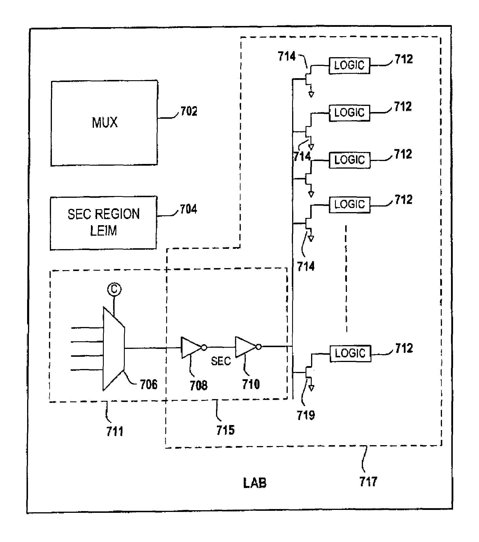 Method of reducing leakage current using sleep transistors in programmable logic device