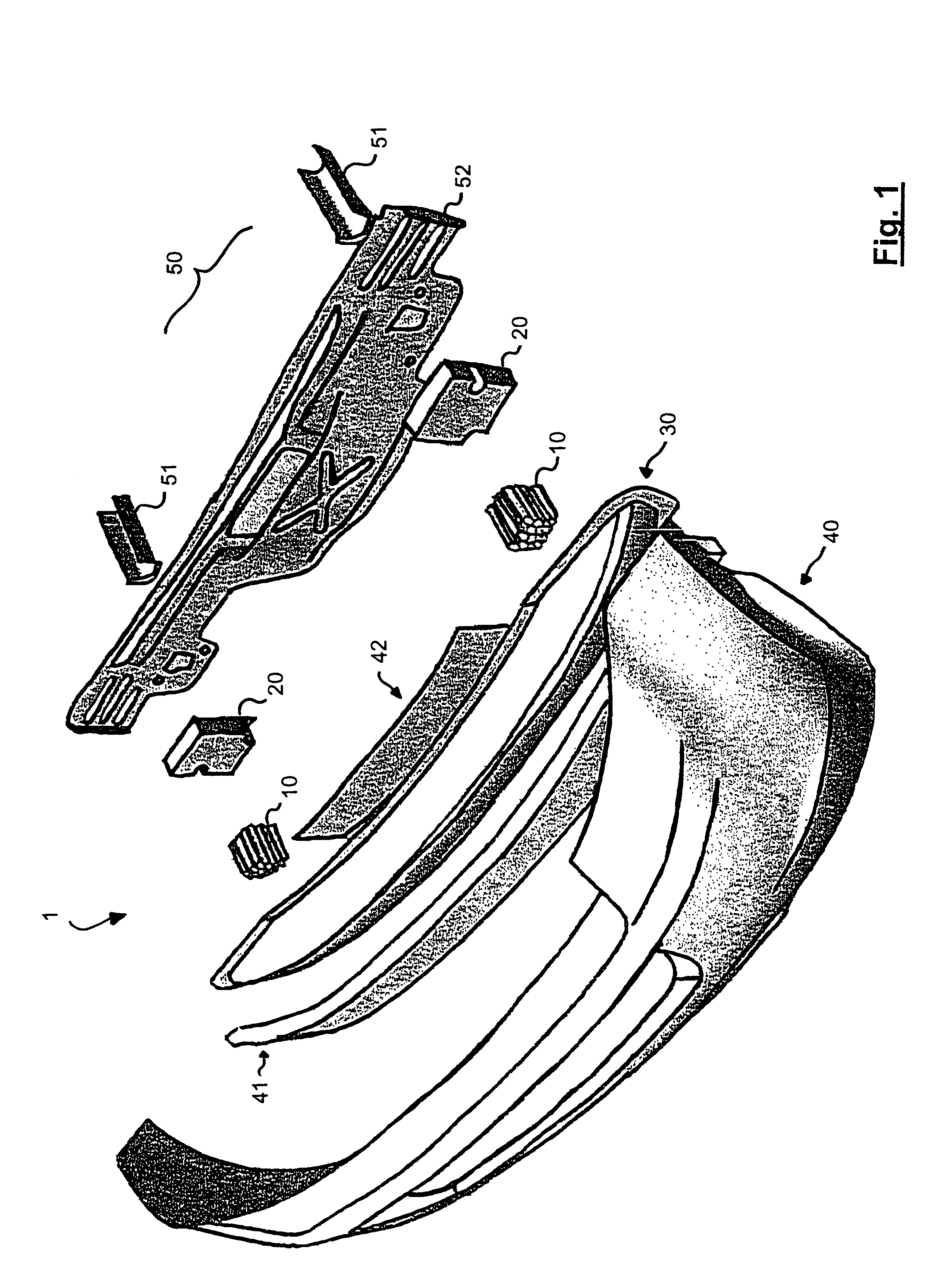 Bumper assembly for a vehicle and corresponding vehicle comprising said bumper assembly