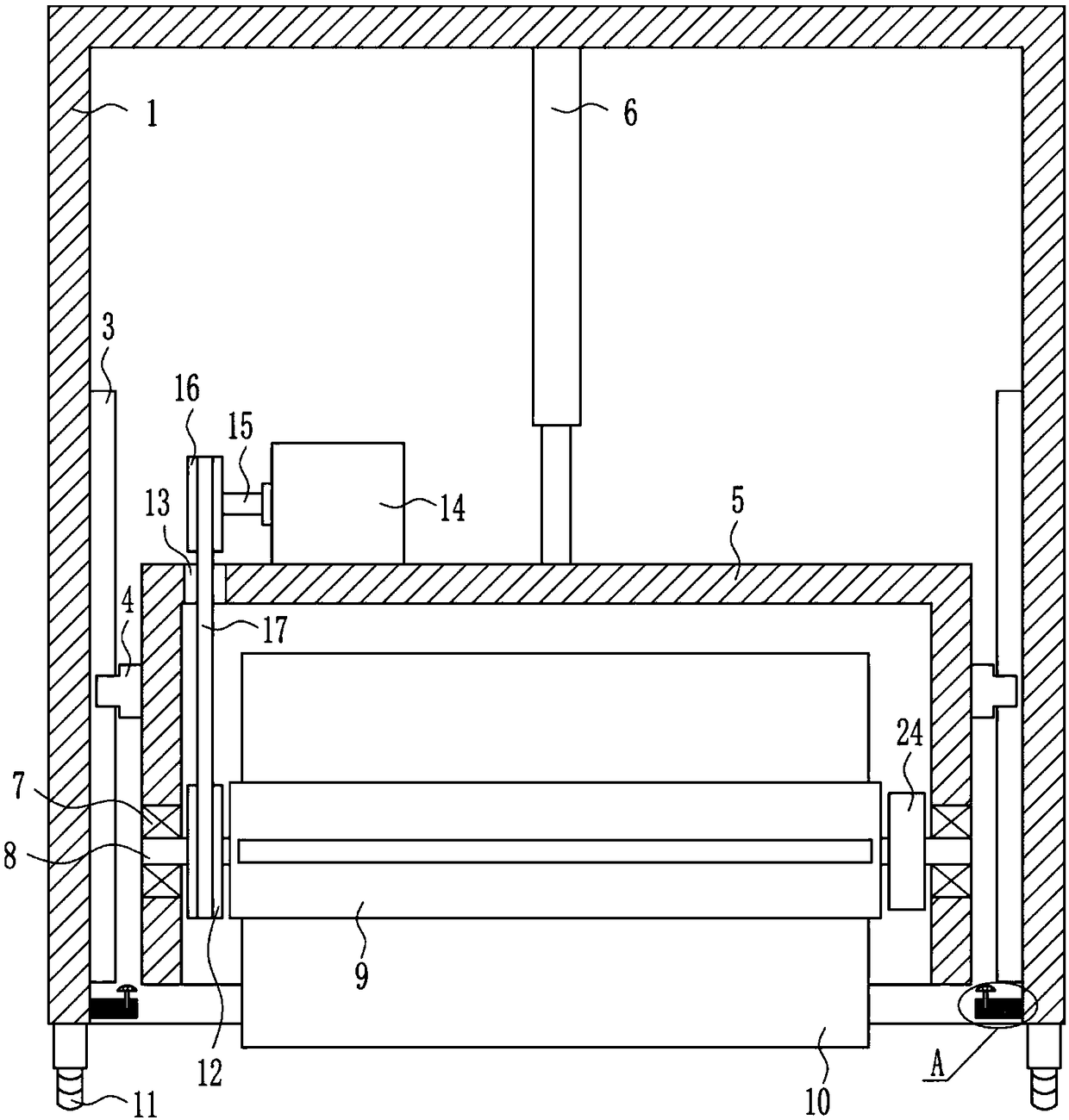 Ditching equipment for paving discharge pipe