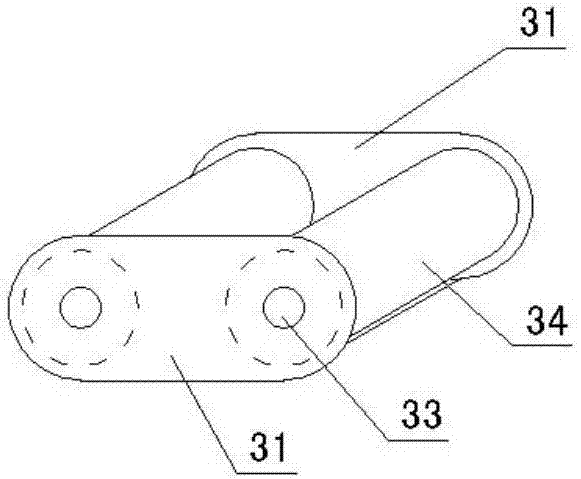 A lifting mechanism composed of one-way bending transmission chain