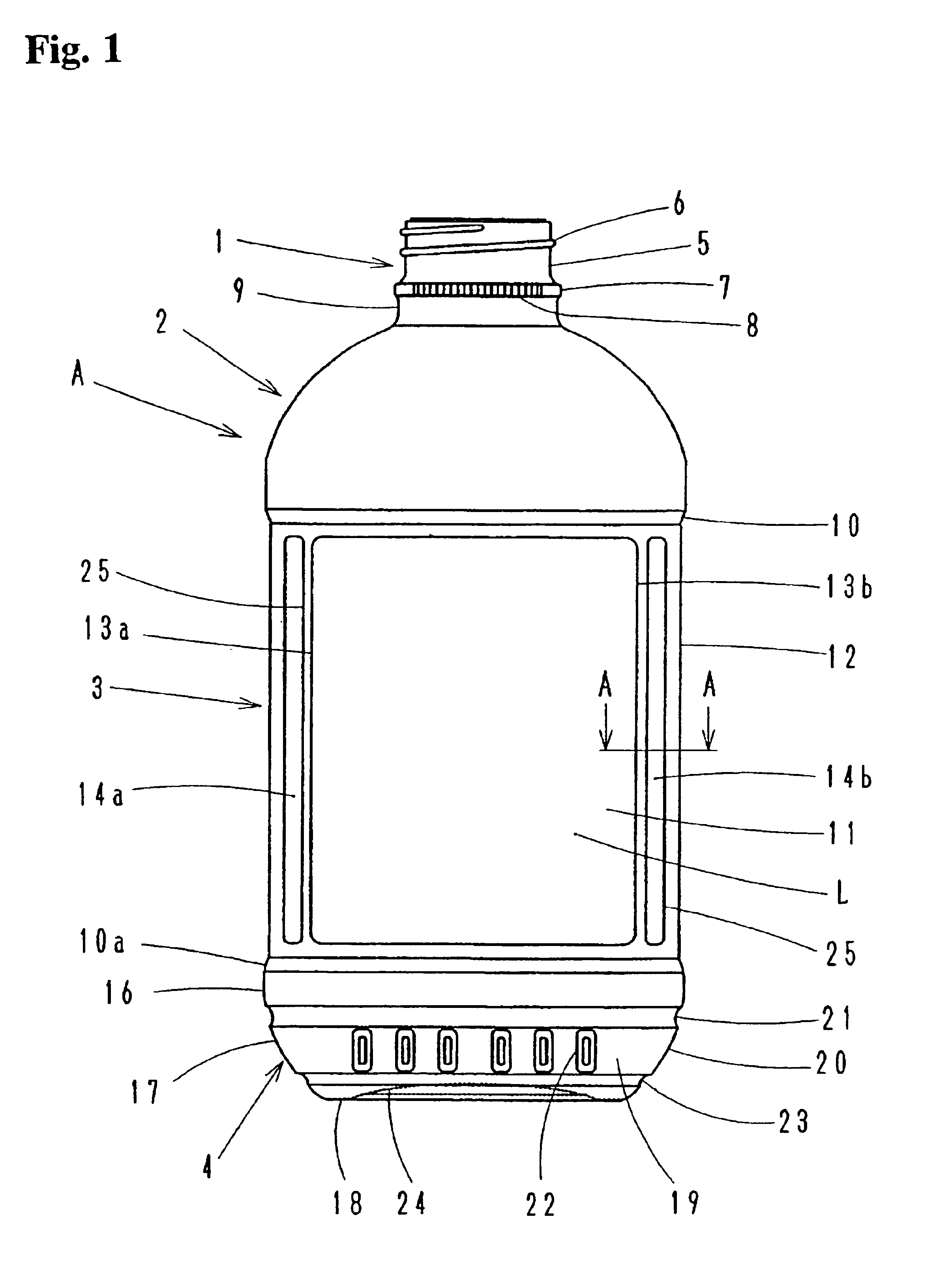 Synthetic resin container bearing label