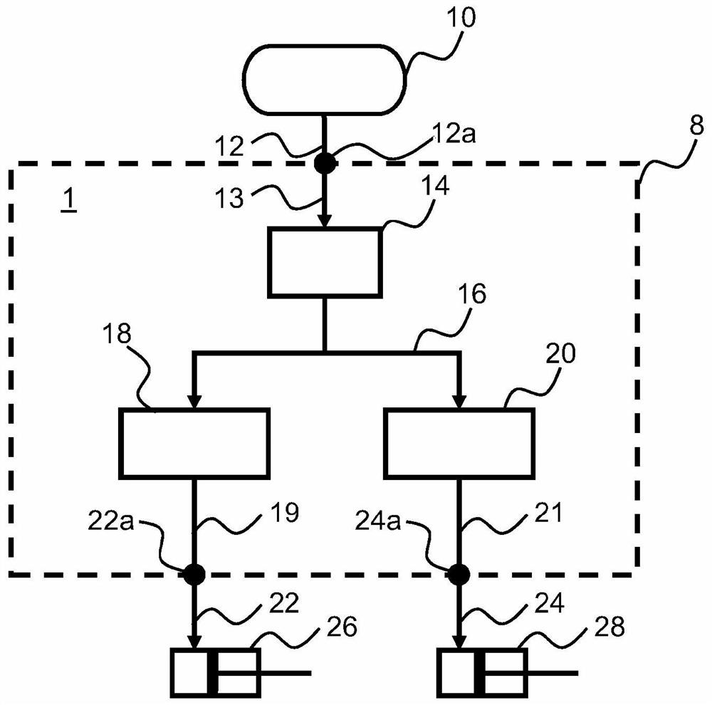 Distributed regulator structure for achieving optimized regulator properties and increased valve service life