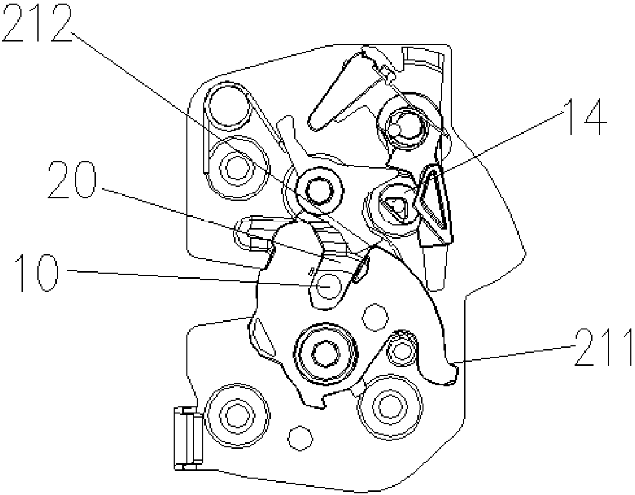 Double pawl car door lock mechanism