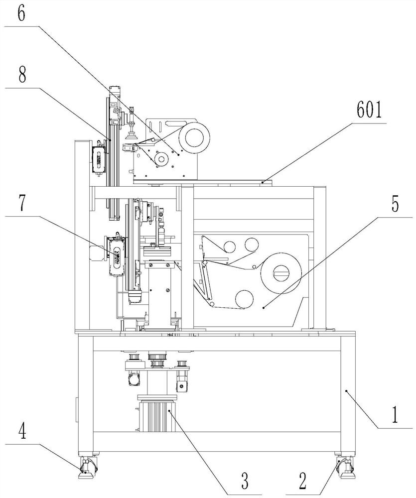 Full-automatic labeling device for wafer packaging box