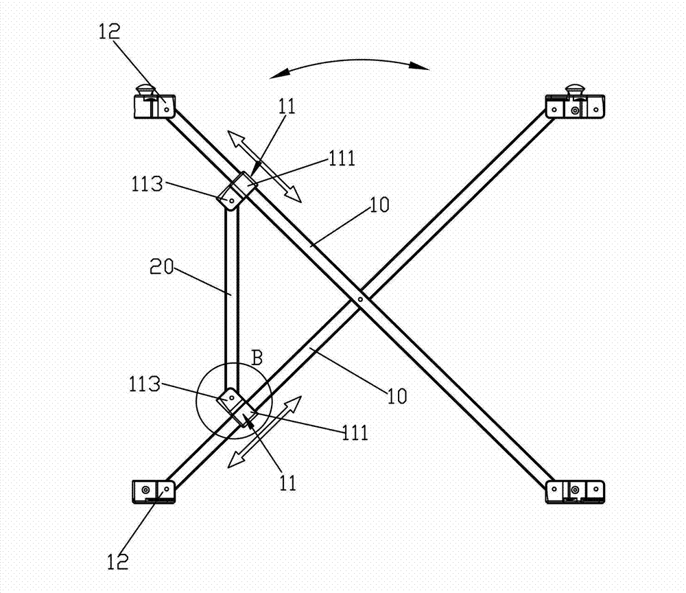 Folding support mechanism, folding bed stand and folding seat bracket